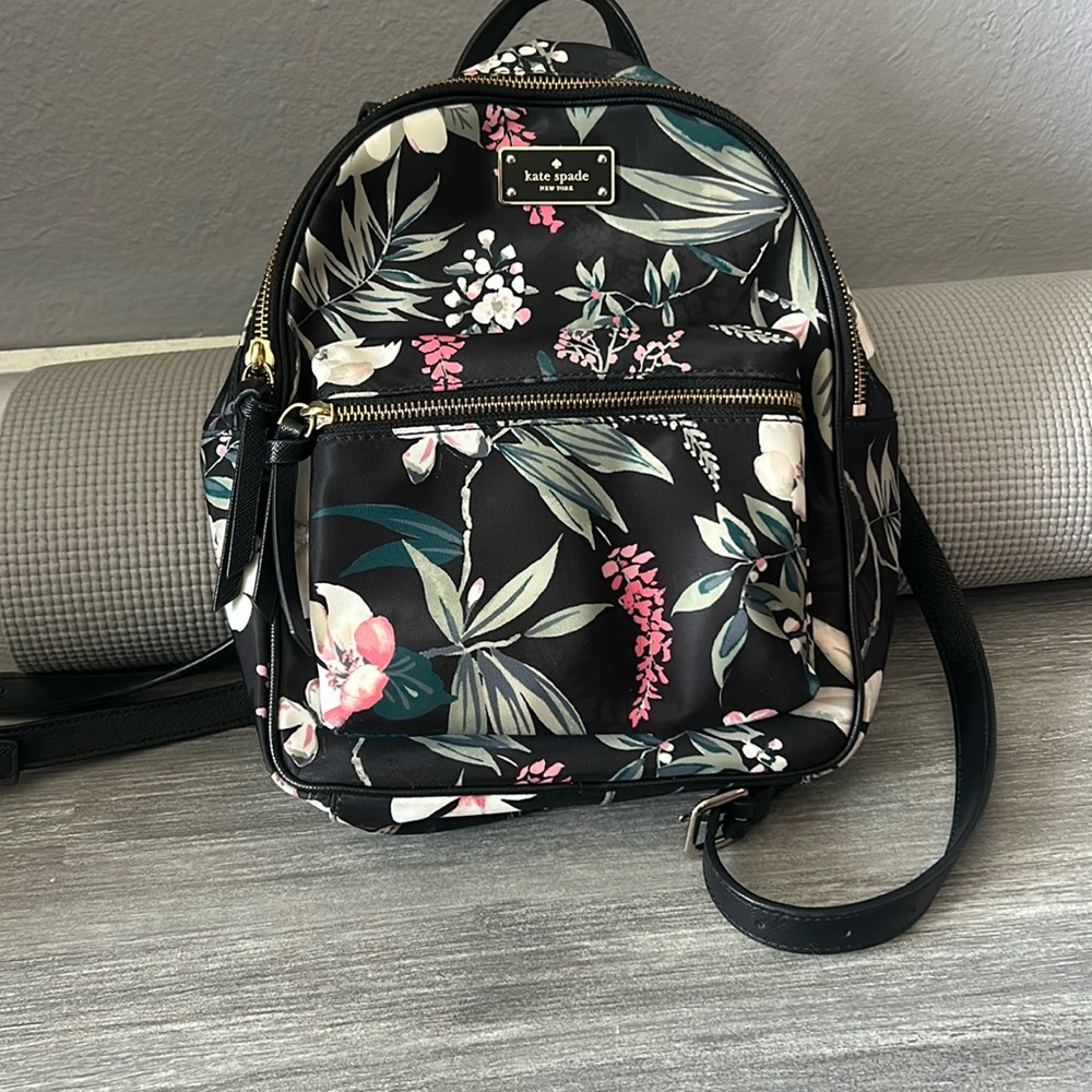 Black Floral Kate Spade Backpack